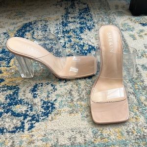 SHEIN square toed clear heels 8.5